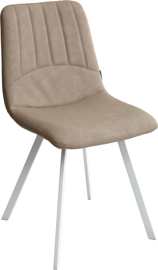 Стул Ashton, мягкий, RU-09 серо-бежевый винтаж, белый каркас