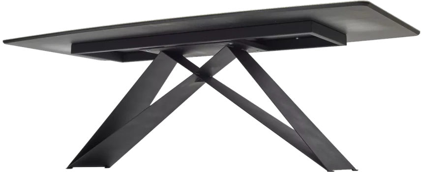 Кухонный стол Марсель 220, REX 769925, Бежевый мрамор, керамика, Черный каркас