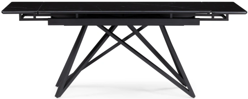 Обеденный раздвижной стол Вилсон, 140(200)х80, керамика, черный мрамор / черный