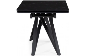 Обеденный раздвижной стол Вилсон, 140(200)х80, керамика, черный мрамор / черный