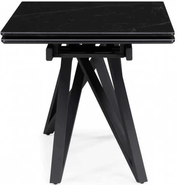 Обеденный раздвижной стол Вилсон, 140(200)х80, керамика, черный мрамор / черный