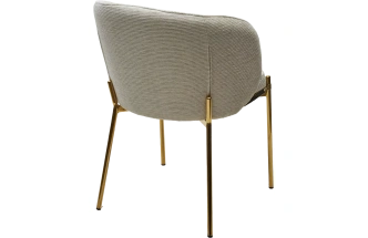 Стул Diana, мягкий, Modica-40 бежево-белый, ткань, золотой каркас