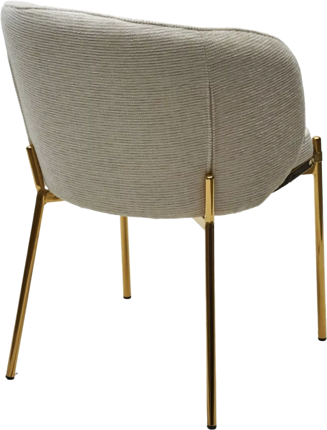Стул Diana, мягкий, Modica-40 бежево-белый, ткань, золотой каркас