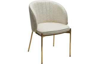 Стул Diana, мягкий, Modica-40 бежево-белый, ткань, золотой каркас