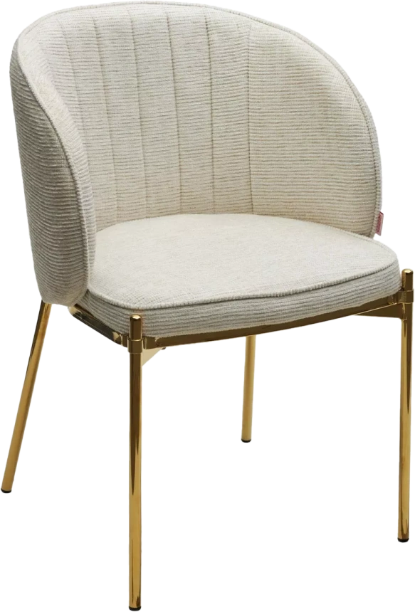 Стул Diana, мягкий, Modica-40 бежево-белый, ткань, золотой каркас