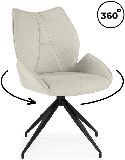 Стул Miranda 360, мягкий, поворотный, beige / black