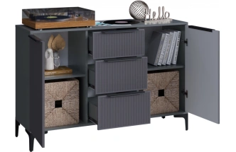 Комод широкий Иадама, графит / графит софт