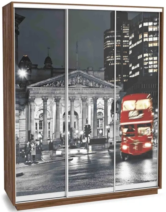 Шкаф-купе Леон 2, с фотопечатью на стекле 