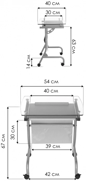 Компьютерный стол Riko, 54x40x67, black