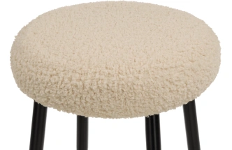 Полубарный табурет Plato, букле белый