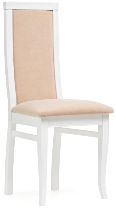 Стул Давиано, деревянный, бежевый велюр / белый