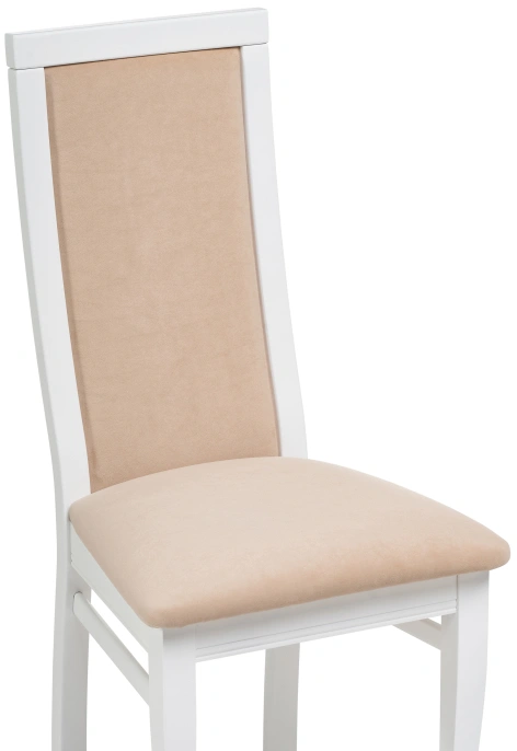 Стул Давиано, деревянный, бежевый велюр / белый