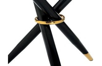 Кухонный стол Rock, 80х75, стекло, белый / черный