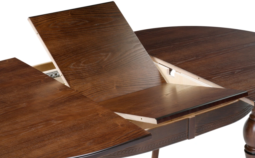 Обеденный раздвижной стол Авилла, 150(200)х110х77, орех темный / орех