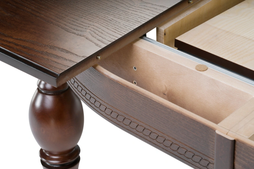 Обеденный раздвижной стол Авилла, 150(200)х110х77, орех темный / орех