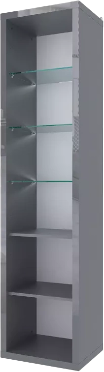 Шкаф со стеклом Норден, Серый глянец