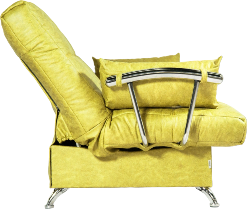 Диван прямой Финка Хром, ткань Плутон 48 (горчично-желтый)