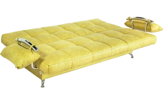 Диван прямой Финка Хром, ткань Плутон 48 (горчично-желтый)