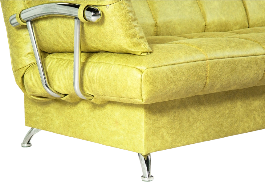 Диван прямой Финка Хром, ткань Плутон 48 (горчично-желтый)