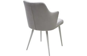 Стул Herman, поворотный, BM-4 светло-серый, велюр, белый каркас