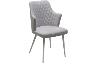 Стул Herman, поворотный, BM-4 светло-серый, велюр, белый каркас