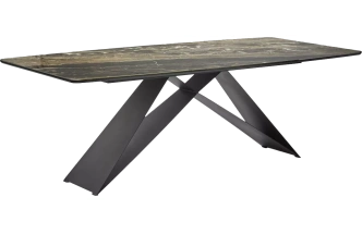 Кухонный стол Марсель 220, Ritcher Dove Amadeus, керамика, Черный каркас