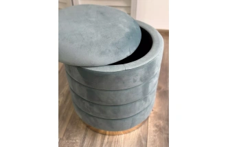 Пуф Фред, бирюзовый BM-88, велюр / золотой каркас