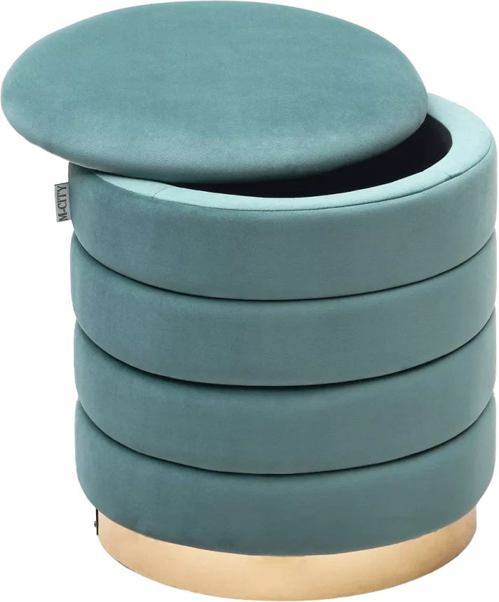 Пуф Фред, бирюзовый BM-88, велюр / золотой каркас