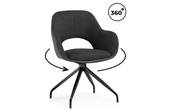 Стул Memfis, поворотный, графит / чёрный