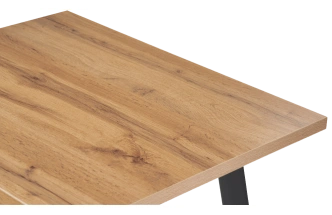 Кухонный стол раздвижной Колон Лофт, 120(160)x75, ЛДСП, дуб вотан, каркас черный матовый