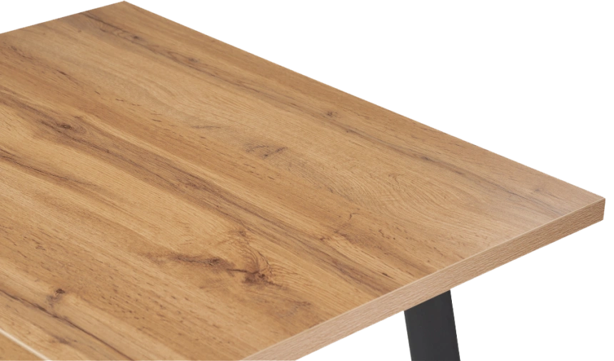 Кухонный стол раздвижной Колон Лофт, 120(160)x75, ЛДСП, дуб вотан, каркас черный матовый