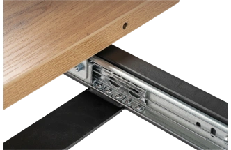 Кухонный стол раздвижной Колон Лофт, 120(160)x75, ЛДСП, дуб вотан, каркас черный матовый