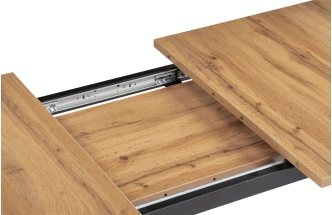 Кухонный стол раздвижной Колон Лофт, 120(160)x75, ЛДСП, дуб вотан, каркас черный матовый