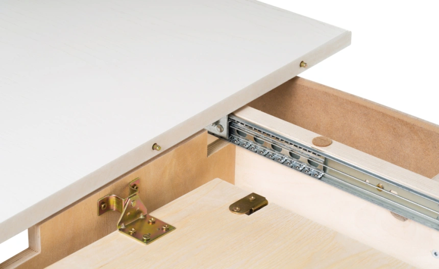 Обеденный раздвижной стол Авилла, 150(200)х110х77, молочный / золото