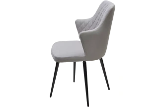 Стул Herman, поворотный, BM-4 светло-серый, велюр, черный каркас