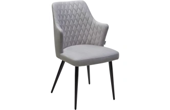 Стул Herman, поворотный, BM-4 светло-серый, велюр, черный каркас