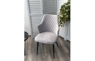 Стул Herman, поворотный, BM-4 светло-серый, велюр, черный каркас