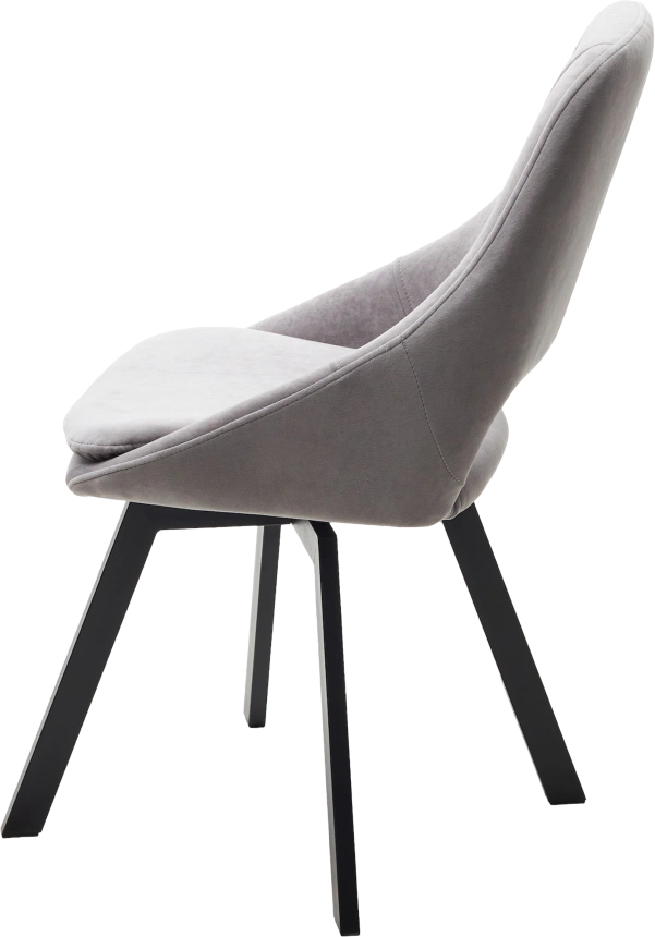 Стул Asp, мягкий, поворотный, B22 Серый велюр, черный каркас