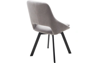Стул Asp, мягкий, поворотный, B22 Серый велюр, черный каркас