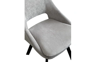 Стул Asp, мягкий, поворотный, B22 Серый велюр, черный каркас