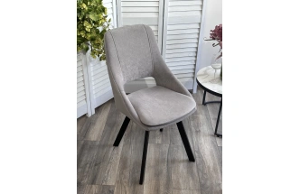 Стул Asp, мягкий, поворотный, B22 Серый велюр, черный каркас