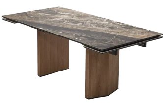 Кухонный стол раздвижной Моцарт 200, Amadeus Polished, керамика, Дуб монтана