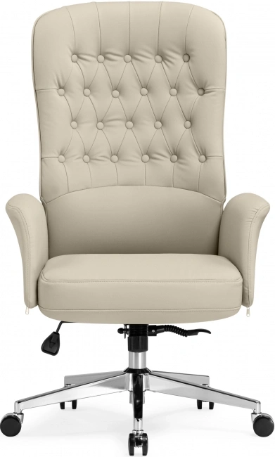 Кресло руководителя Oxford, экокожа слоновая кость