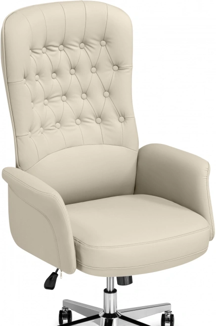 Кресло руководителя Oxford, экокожа слоновая кость