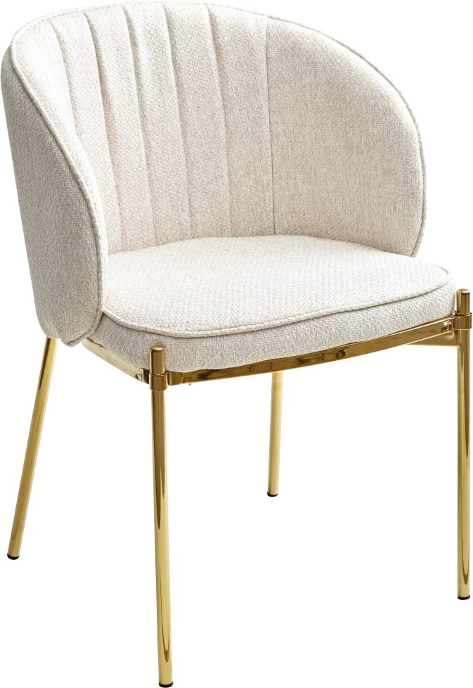 Стул Diana, мягкий, TRF-11 светло-бежевый, золотой каркас