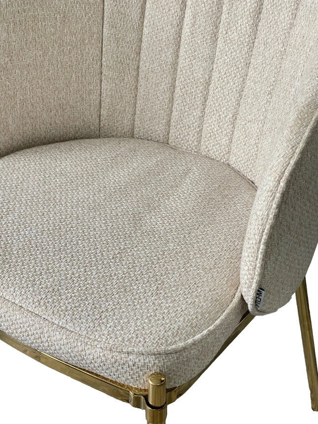 Стул Diana, мягкий, TRF-11 светло-бежевый, золотой каркас