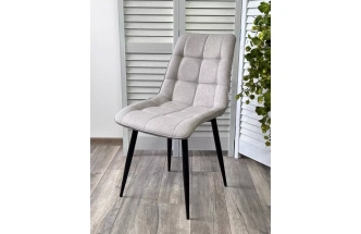 Стул Chic, мягкий, VF-19, VF-20 светло-серый, серый, черный каркас, ткань