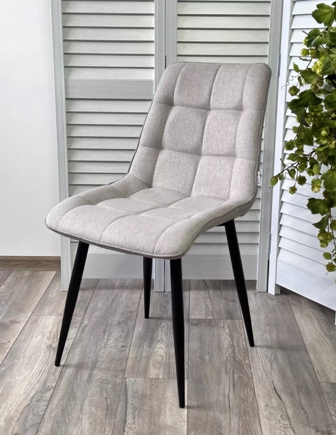 Стул Chic, мягкий, VF-19, VF-20 светло-серый, серый, черный каркас, ткань