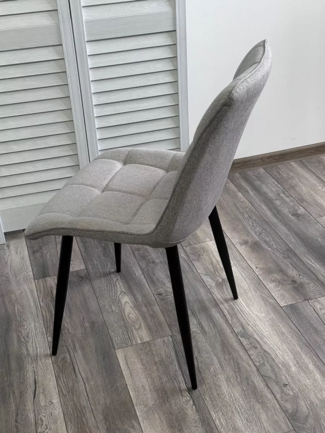 Стул Chic, мягкий, VF-19, VF-20 светло-серый, серый, черный каркас, ткань