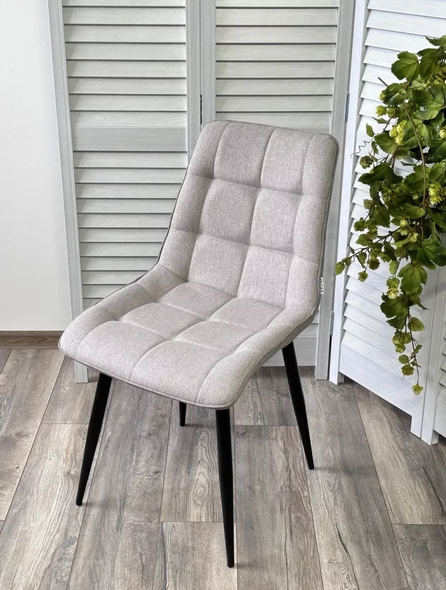 Стул Chic, мягкий, VF-19, VF-20 светло-серый, серый, черный каркас, ткань